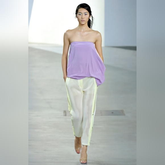 Spring 2012 RTW Phillip Lim 3.1 Lilac & Pink Silk Draped Bustier NWT sz 10 - Picture 3 of 17
